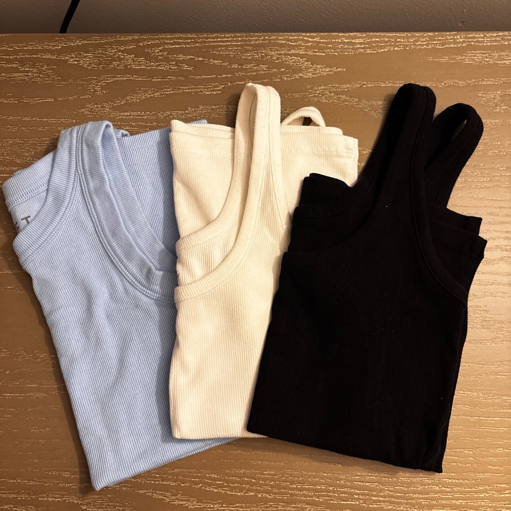 LOFT Tank Top Set - Light Blue, Cream, and Black
